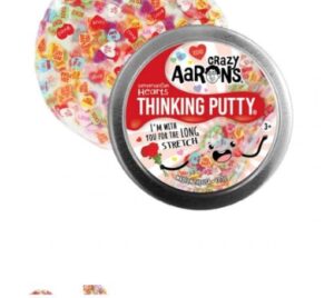 A red Crazy Aaron’s Valentine’s Thinking Putty
