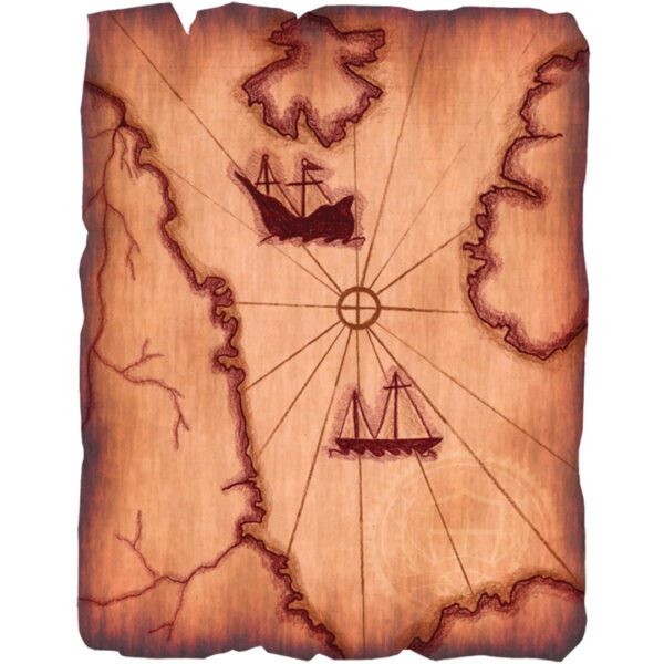 An example of a treasure map craft that can be made with the Antique Paper Assortment Pack.