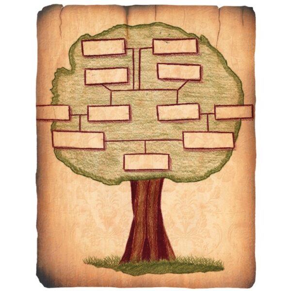 An example of a family tree craft that can be made with the Antique Paper Assortment Pack.