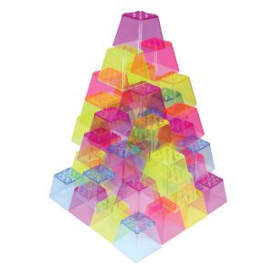 A pyramid stack of Crystal Color Blocks