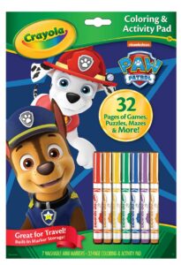 The 32-page PAW Patrol Drawing & Activities Pad with 7 markers included.