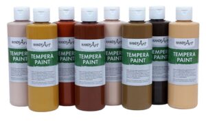 Bottles of Handy Art tempera paint