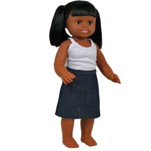 A dark skinned black baby doll