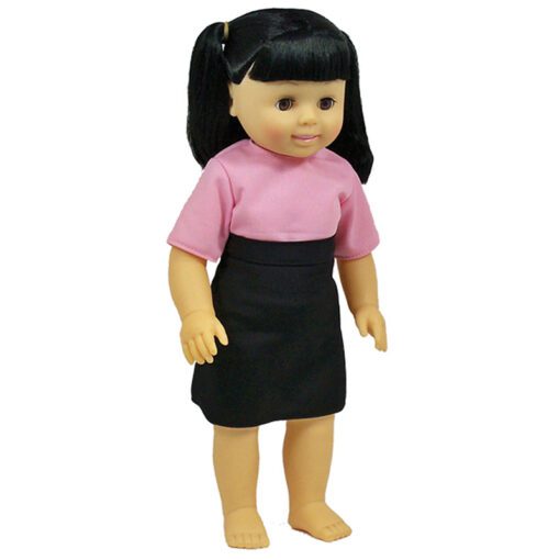 A girl doll with a pink shirt