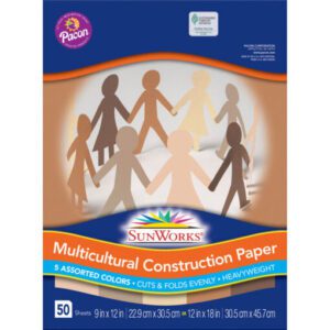 The cover of Pacon's Skin Tone Construction Paper pack