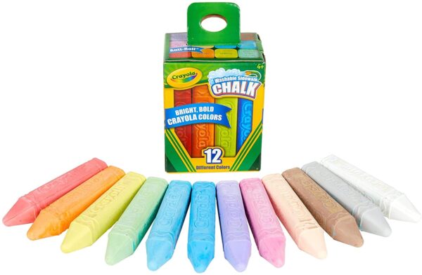 Crayola chalk laid out