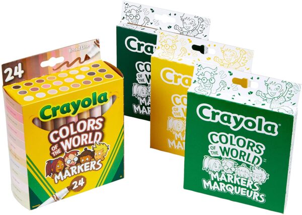 Different boxes of the Crayola washable markers