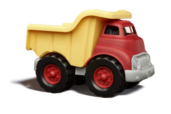 A Green Toys Dump Truck color red