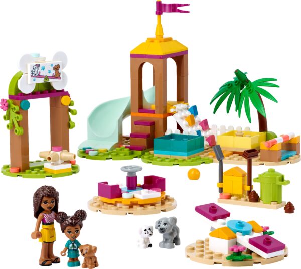 A Lego Friends Pet Playground set assembled
