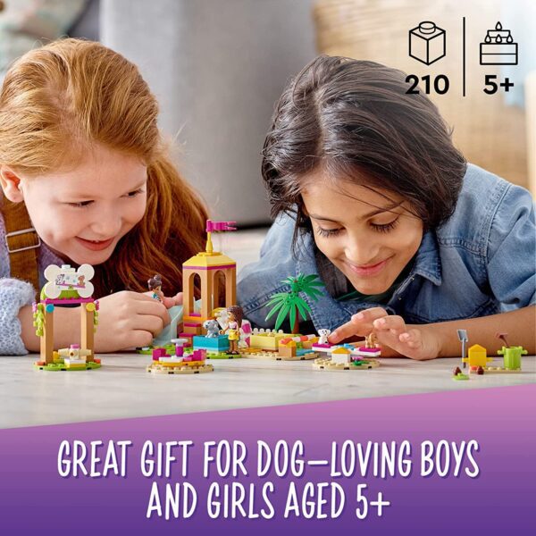 Girls playing with a Lego Friends Pet Playground