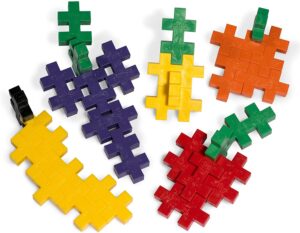 block colors in the Plus-Plus Mini Makers sensory toys