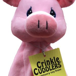 sensory toy pig crinkle cuddler