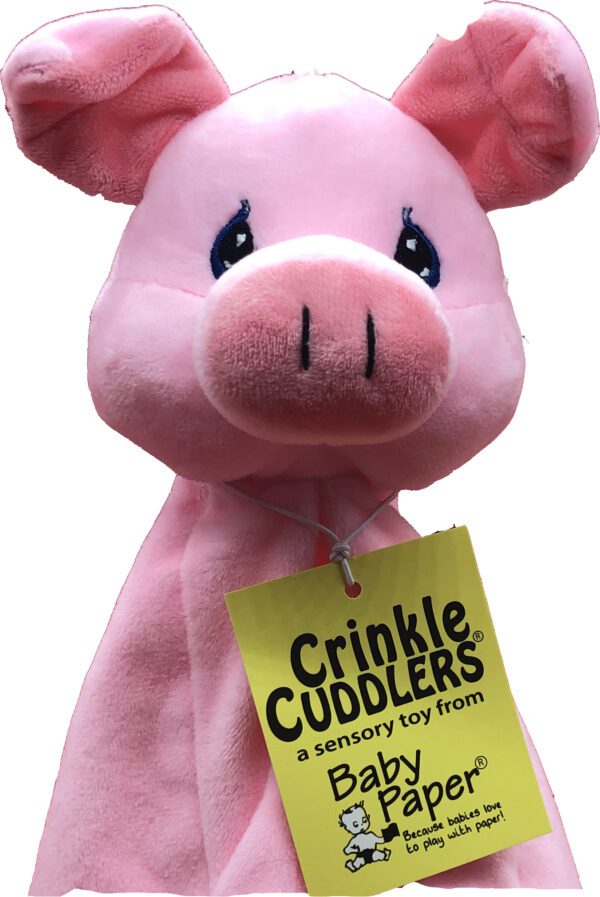 sensory toy pig crinkle cuddler