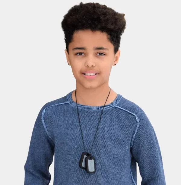 Chewelry Dog tags on male model