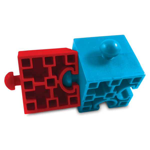 Lock Blox pieces red and blue