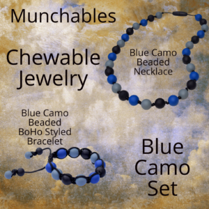 Munchables Blue Camo Necklace and Bracelet