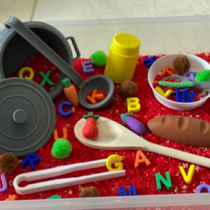 Alphabet Soup Sensory Bin