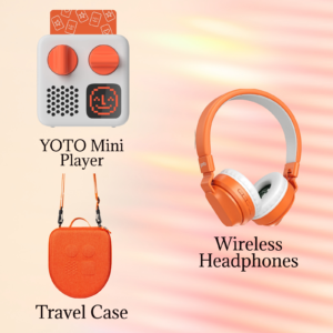 YOTO Mini Starter Bundle Featuring YOTO Mini Player, Wireless Headphones, YOTO Mini Travel Case