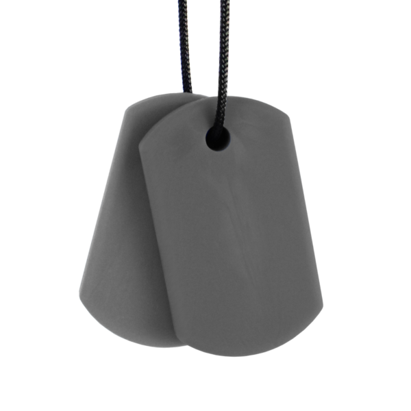 Chewelry Gray Dog Tag Necklace