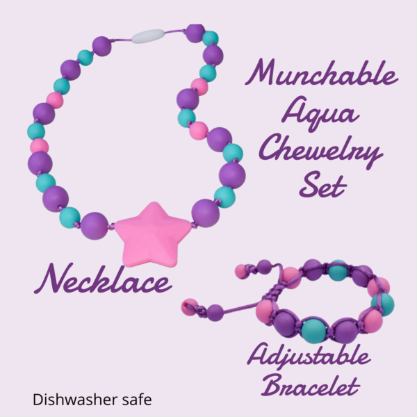 Aqua Chewable Necklace Set