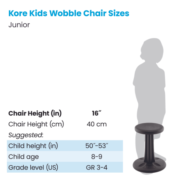 Junior Wobble Chair Size Chart
