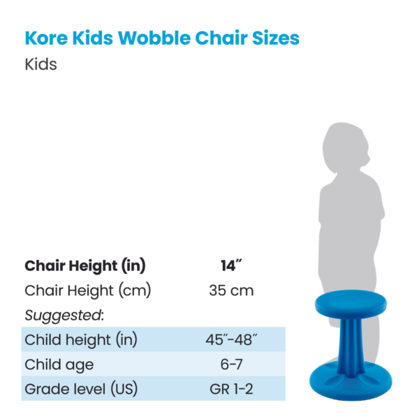 Kore Design Kids Wobble Chair Size Chart