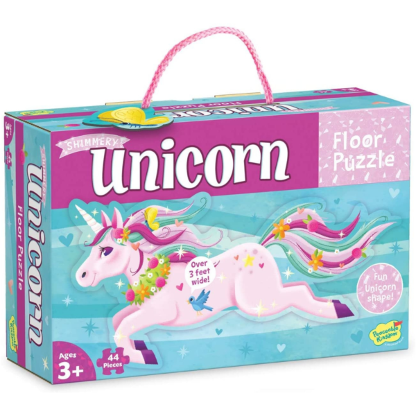 Peaceable Kingdom's Shimmery Unicorn Floor Puzzle