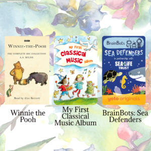 YOTO Winnie the Pooh, My First Classical Music Album, and BrainBots: Sea Defenders Audio Cards