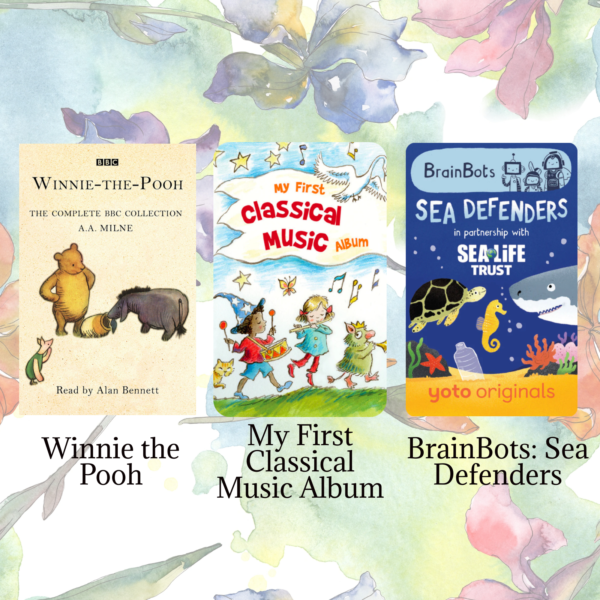YOTO Winnie the Pooh, My First Classical Music Album, and BrainBots: Sea Defenders Audio Cards