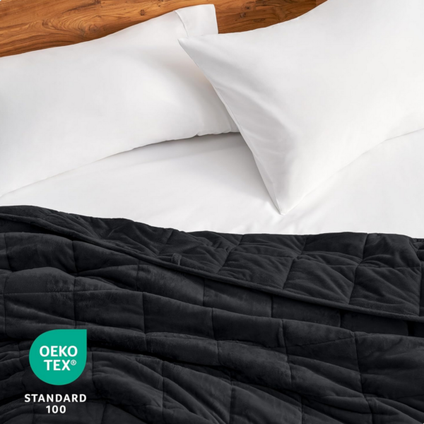 Bare 15lb black minky blanket