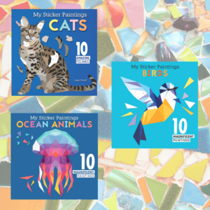 Mosaic Sticker Book Bundle Animal Kingdom Featuring Cats, Birds, and Ocean Animals