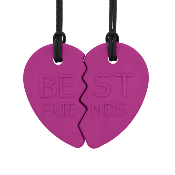 ARK Best Friends Split Heart Chewable Necklace Magenta