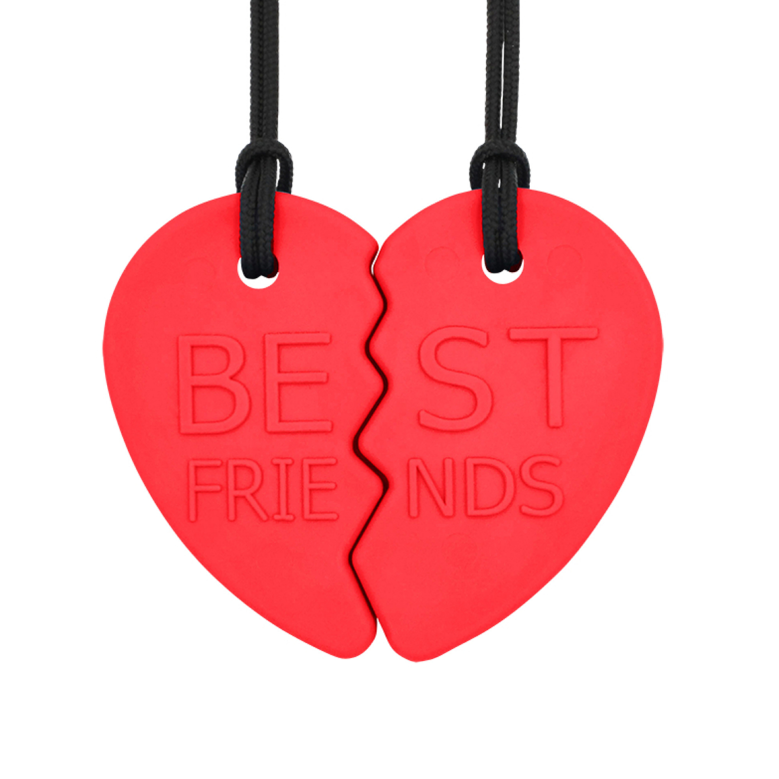 ARK Best Friend Split Heart Chew Necklace – Red