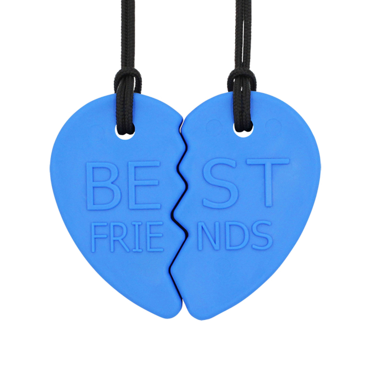 ARK Best Friend Split Heart Chew Necklace – Royal Blue