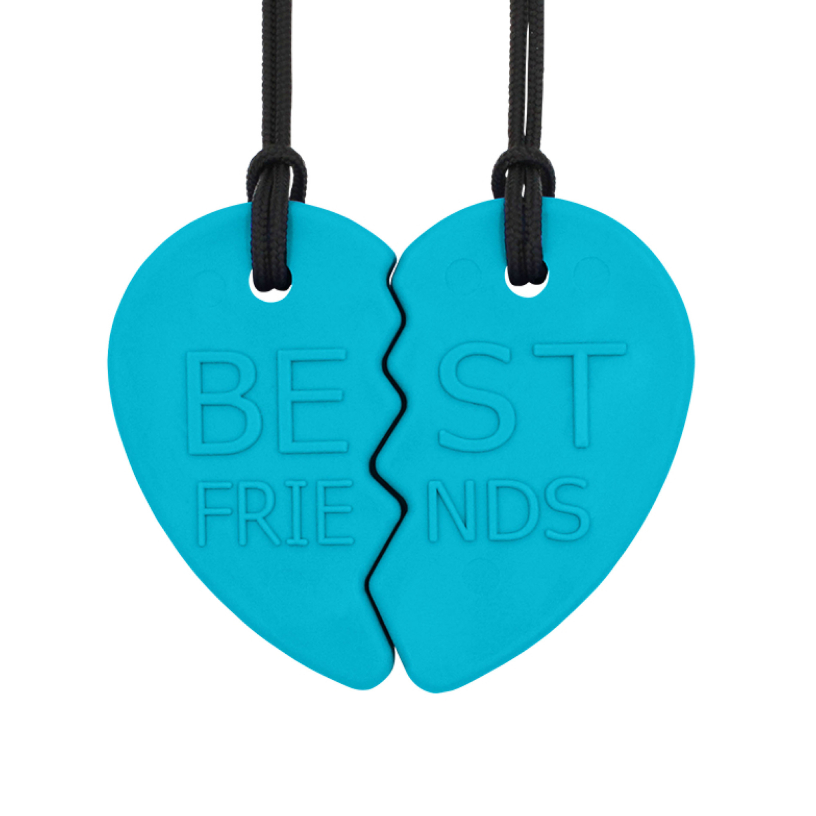 ARK Best Friend Split Heart Chew Necklace – Teal