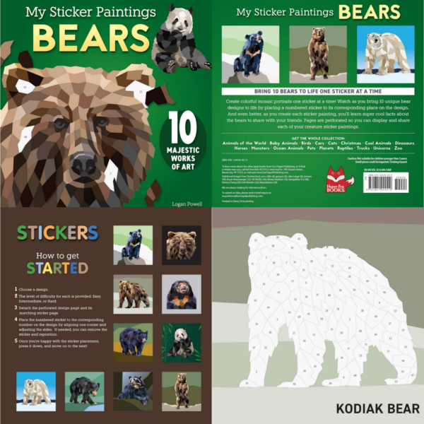 Mosaic Sticker Book Bears