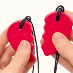 ARK Best Friends Split Heart Chewable Necklace Soft Bending