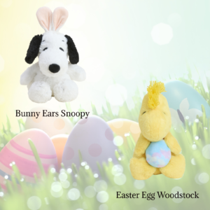 Warmies Peanuts Easter Bundle Featuring Bunny Ears Snoopy and Easter Egg Woodstock