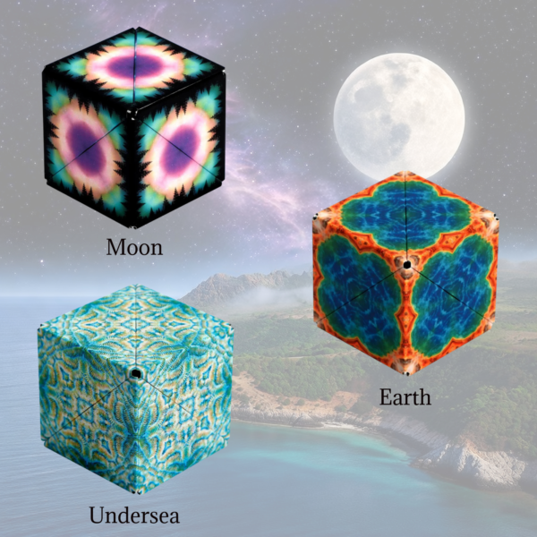 Shashibo Explorer Series Featuring Earth, Moon, and Undersea Puzzle Cubes