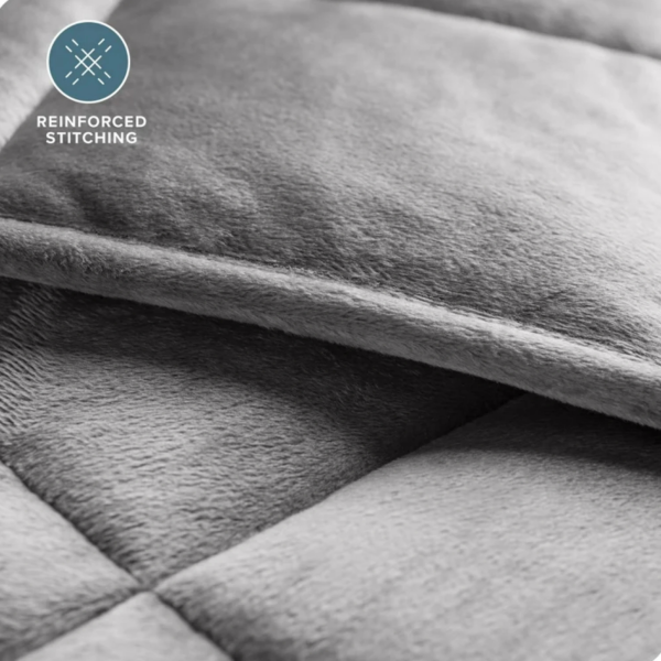 Weighted Minky Fleece Blanket Light Grey Bare Home