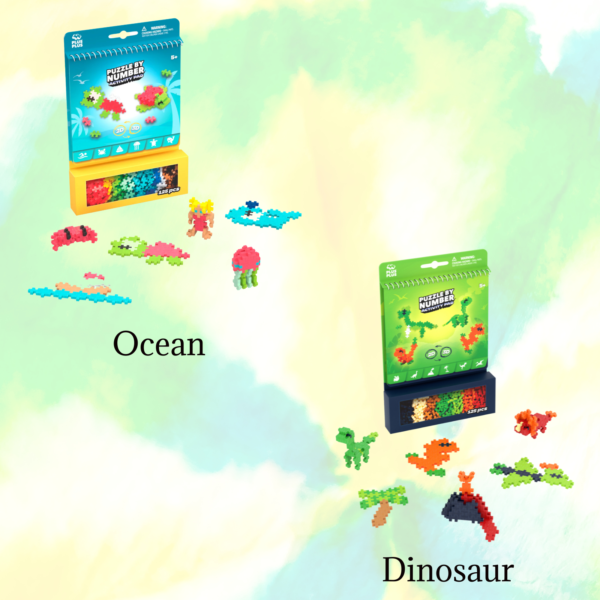 Plus Plus Activity Pad Roaring Bundle Featuring Ocean and Dinosaur