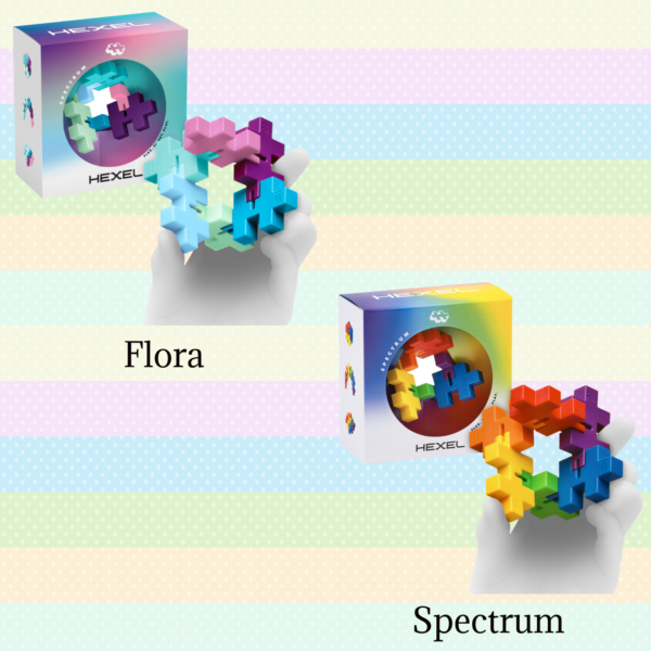 Plus Plus Hexel Rainbow Garden Bundle Featuring Flora and Spectrum