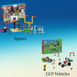 Plus Plus Learn to Build Victory Lap Bundle Featuring Sports and GO! Vehicles