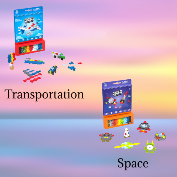 Plus Plus Activity Pad Space Transportation Bundle Featuring Space and Transportation