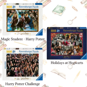 Ravensburg Puzzle Harry Potter Bundle Featuring Magic Student Harry Potter, Holidays at Hogwarts, and Harry Potter Challenge 1000 Piece Puzzles
