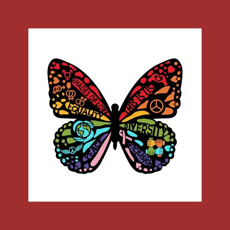 Diversity Butterfly Sticker