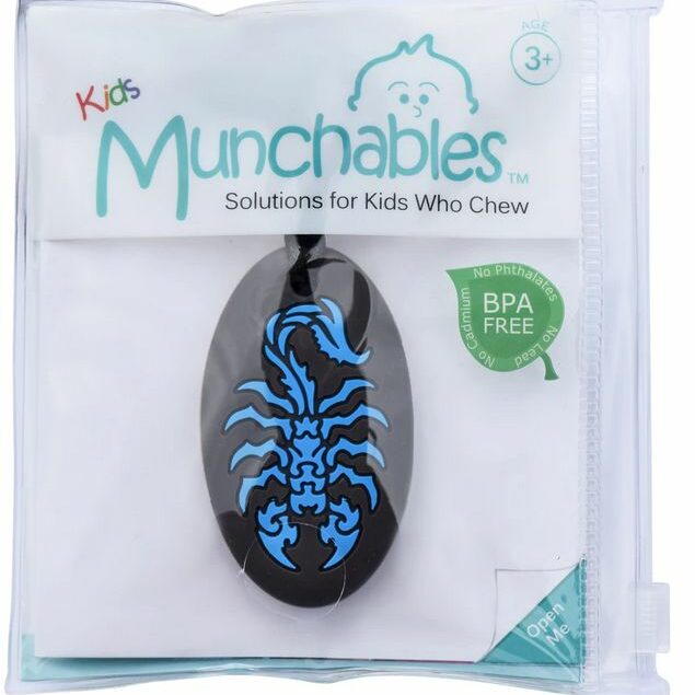 scorpion chewable sensory toys blue in packet